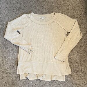 Eri + Ali Anthropologie Thermal Long Sleeve Top ~ Cream